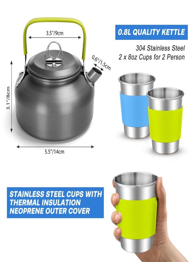 Odoland 15pcs Camping Cookware Mess Kit, 1.9L Pot, for Camping, Backpacking - Image 2