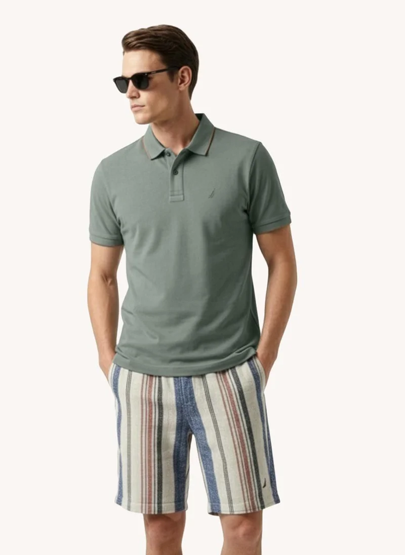 Nautica Men Regular Fit Short Sleeve Polo Shirt for Smart-Casual Wear-Grey