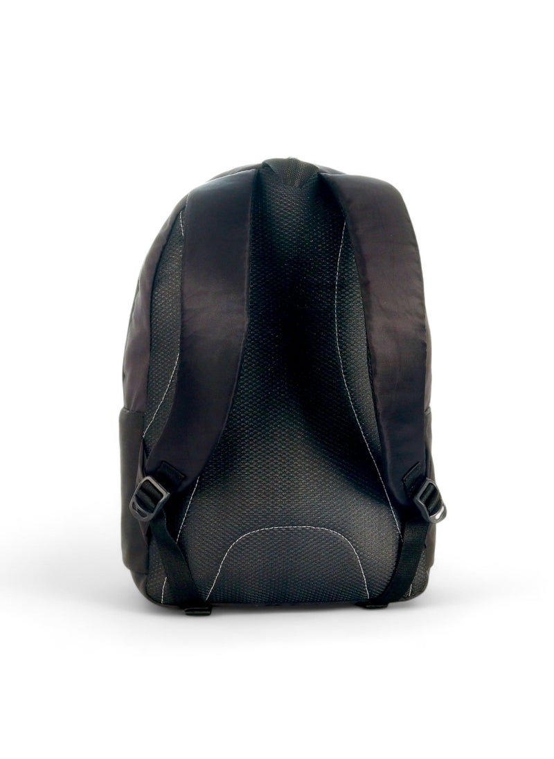 Basic Backpack Black/Teal Blue front zip unisex backpack- FDB01