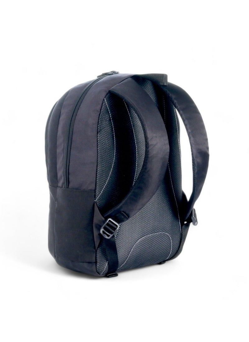 Basic Backpack Black/Teal Blue front zip unisex backpack- FDB01