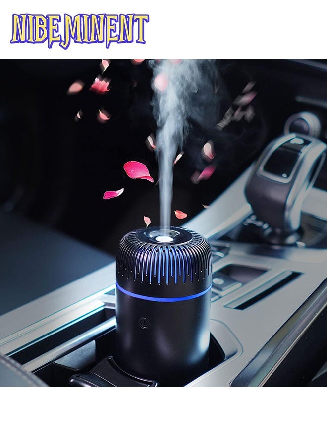 NIBEMINENT Car Diffuser USB Mini Humidifier Ultrasonic Essential Oil Diffuser Cool Mist Air Refresher for Car Office Bedroom Home (Black)  - Image 1