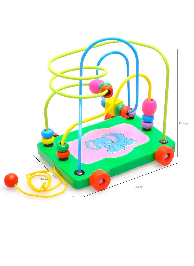Nut - 5pcs Wooden Early Education Baby Toys, (Sorting & Stacking Toys + Piano Xylophone + Bead Maze Roller Coaster + Color Balls Sorting + Memory Matching Board) Toddlers Montessori Toys for Kids - Image 1