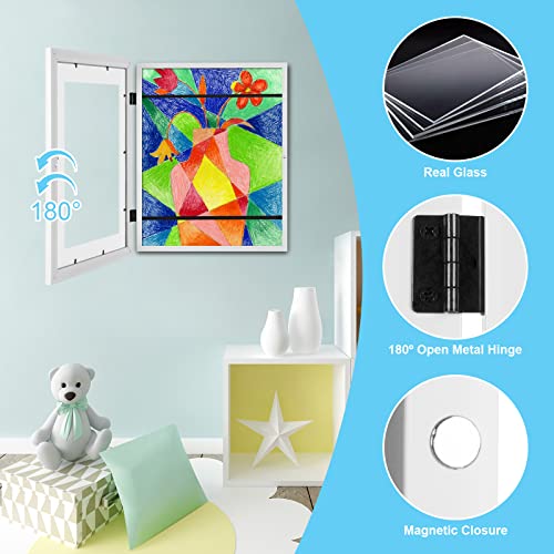 GULETHUN [2-Pack] Kids Art Frames, 11x14 Front Opening Kids Artwork Frames Changeable, White Artwork Display Storage Frame for Wall, Holds 50 Pcs, for 3D Picture, Crafts, Children Drawing, Hanging Art, - Image 5