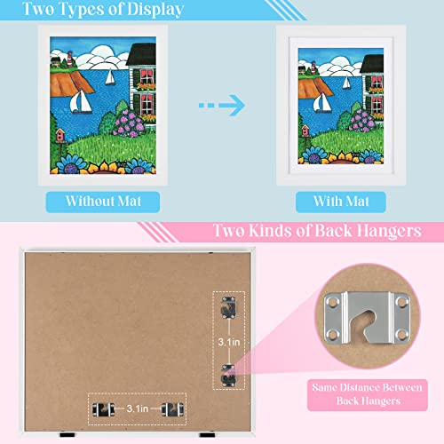 GULETHUN [2-Pack] Kids Art Frames, 11x14 Front Opening Kids Artwork Frames Changeable, White Artwork Display Storage Frame for Wall, Holds 50 Pcs, for 3D Picture, Crafts, Children Drawing, Hanging Art, - Image 4
