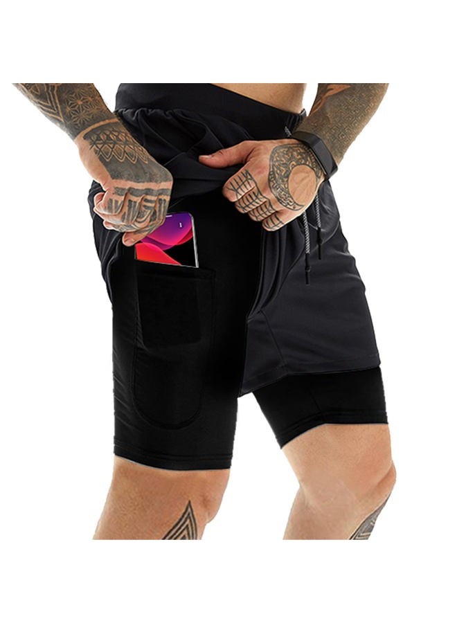 OEBLD Mens Athletic Shorts 2-in-1 Gym Workout Running 7'' Shorts with Towel loop - Image 1
