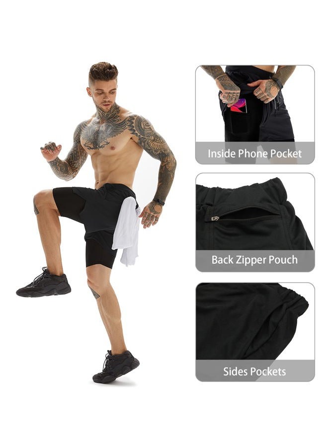 OEBLD Mens Athletic Shorts 2-in-1 Gym Workout Running 7'' Shorts with Towel loop - Image 5