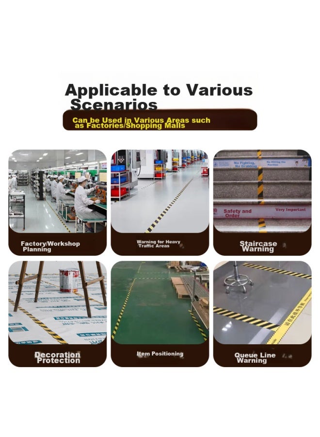 ام اند جي M&g Stationery، شريط تحذير أمان أصفر وأسود، 48*33م، عبوة من 3، شريط مستودع Zebra Crossing، ملصق تحديد أمان، لافت للنظر، Ajd95750-zz - Image 5