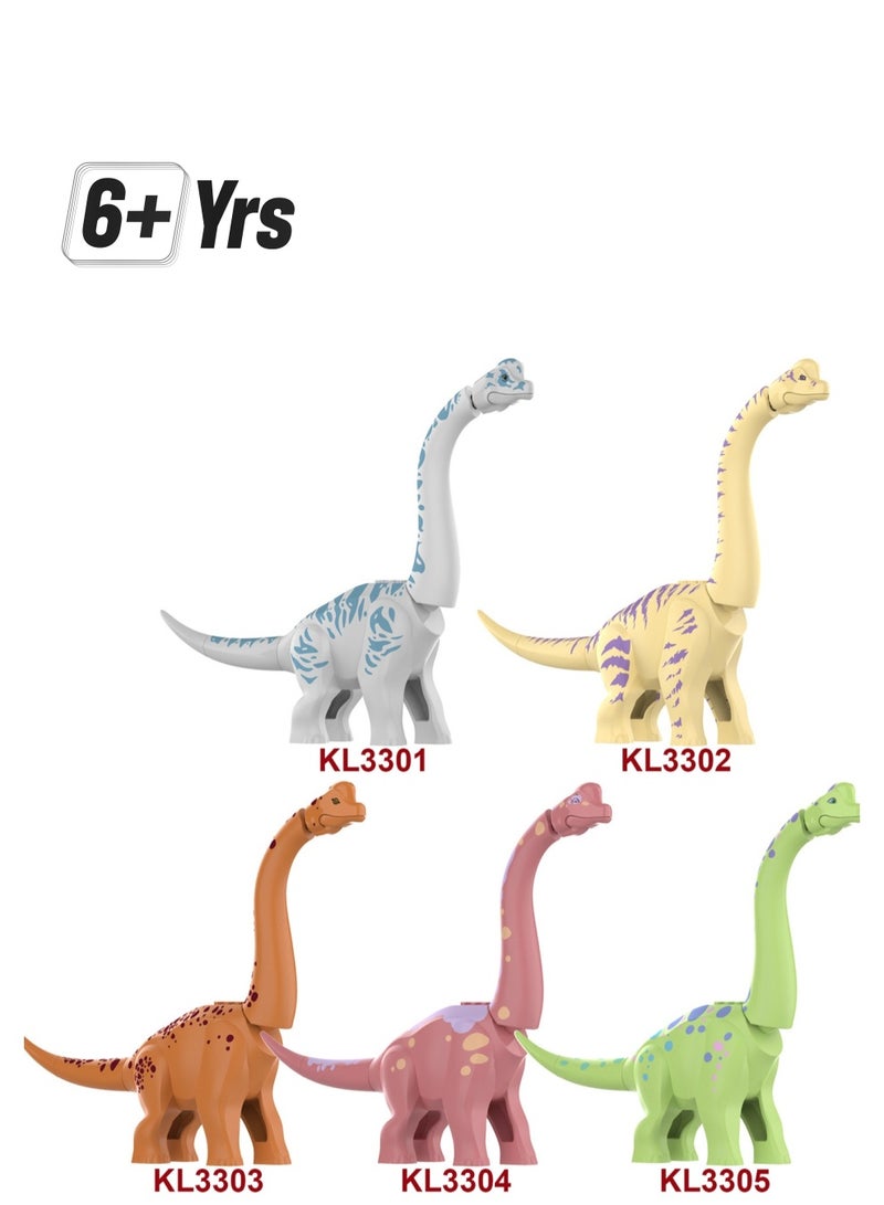 5 Piece Set Of Giant Brachiosaurus Series Children's Educational Building Blocks Toys Suitable For Boys Gifts Bag Pack - Image 1