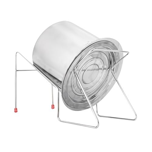 Thangam Stainless Steel Rice Stainer Stand Cooked Rice Strainer Stand | Hands Free, 27.5L x 15.5W x 9.5H cm, Silver - Image 2