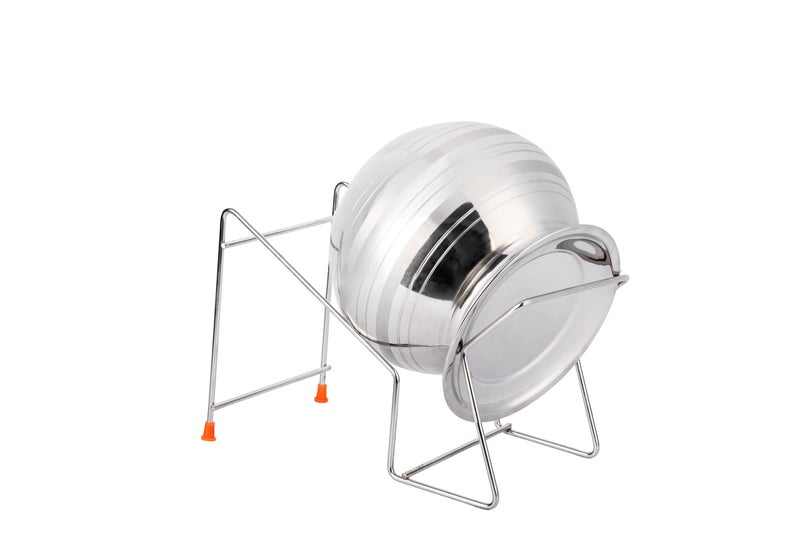 Thangam Stainless Steel Rice Stainer Stand Cooked Rice Strainer Stand | Hands Free, 27.5L x 15.5W x 9.5H cm, Silver - Image 1