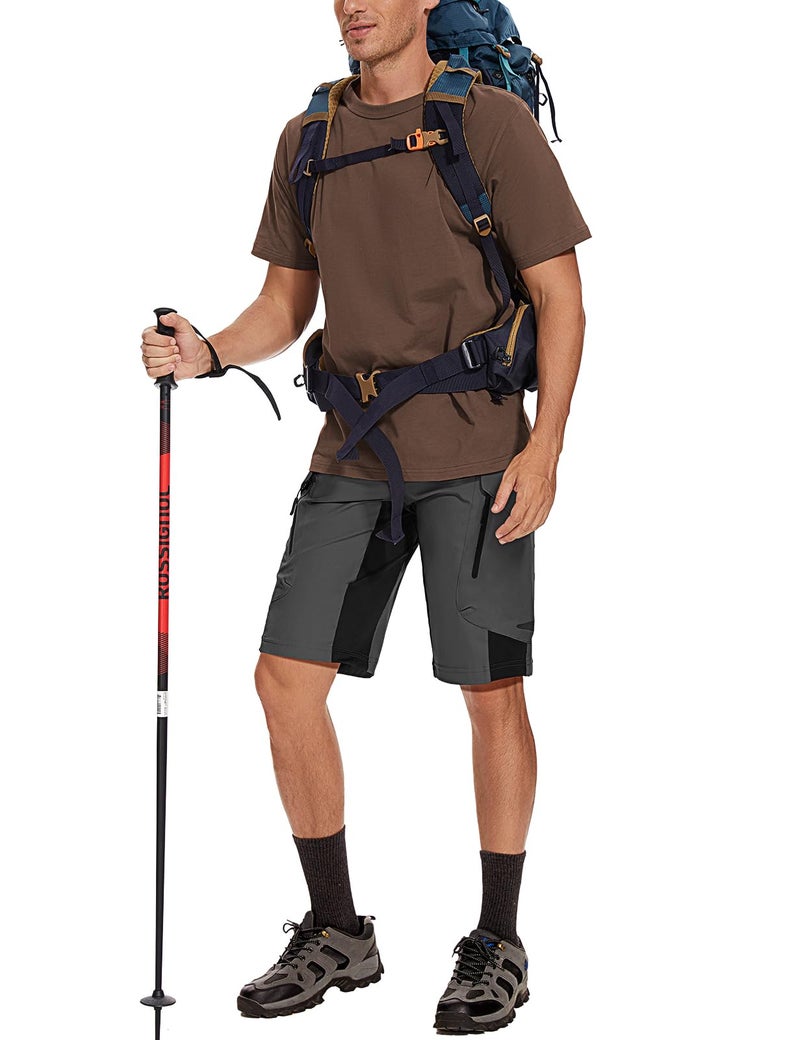 XKTTAC Men's Outdoor Quick Dry Lightweight Stretch Cargo Shorts for Hiking, Tactical, Casual, Fishing, Golf, Camping, Travel with 6 Pockets (Dark Grey, Large) - Image 2