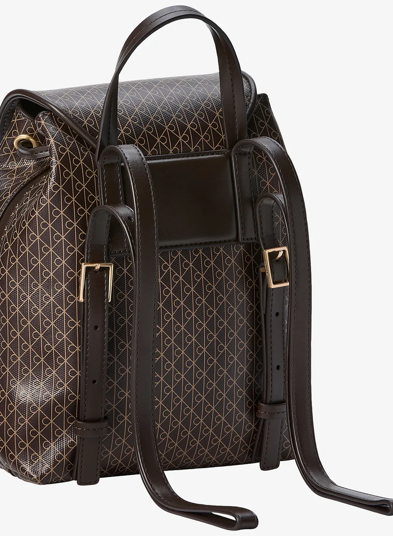 Calvin Klein Emblem Print Flap Backpack