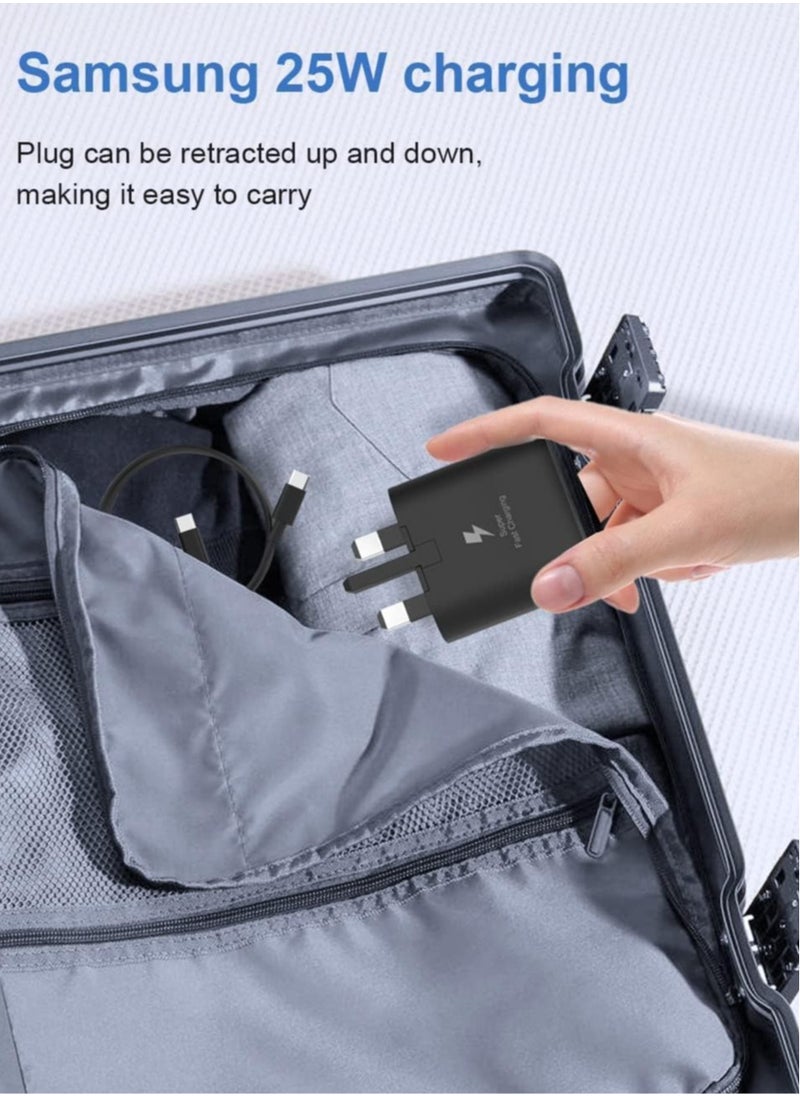 25W Type-C Fast Charger for Samsung: USB-C Super Charge Adapter for Galaxy A Series, S Series, Z Fold5, Z Flip5, and Tablets