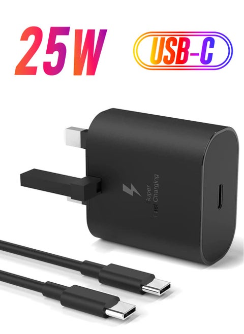 25W Type-C Fast Charger for Samsung: USB-C Super Charge Adapter for Galaxy A Series, S Series, Z Fold5, Z Flip5, and Tablets