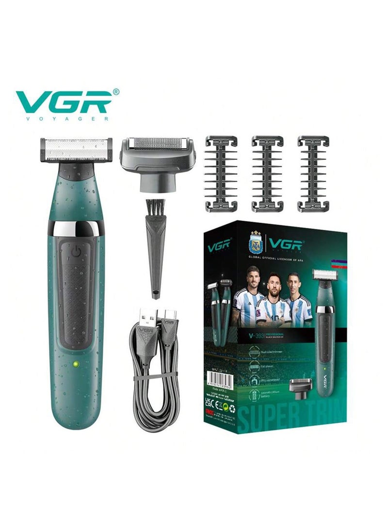 VGR Professional Rechargeable Waterproof Electric Shaver - V-393 green - Image 1