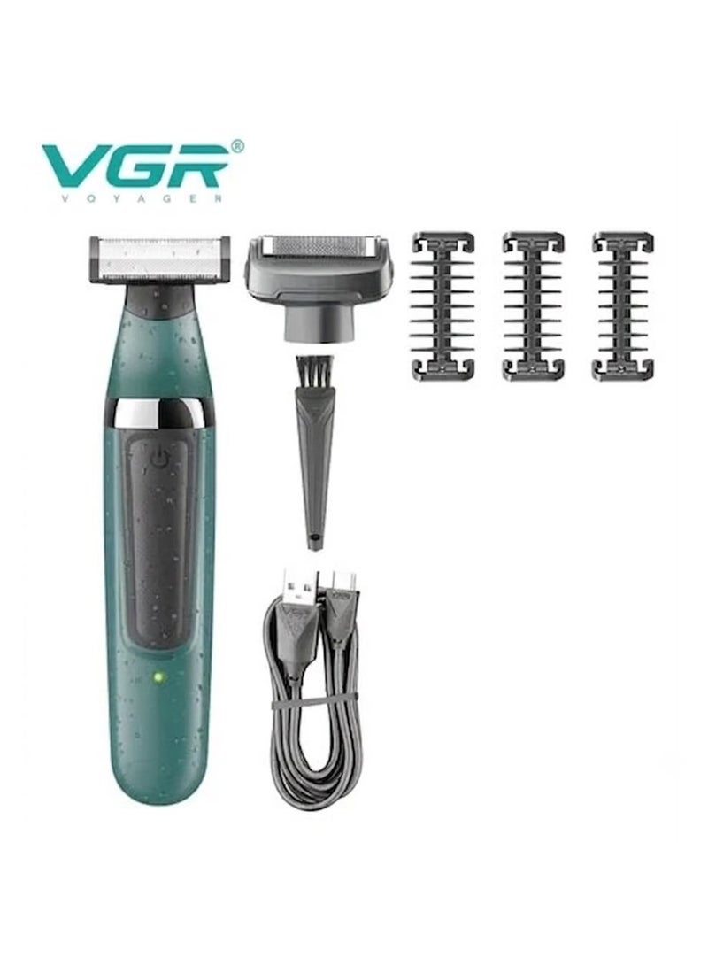 VGR Professional Rechargeable Waterproof Electric Shaver - V-393 green - Image 1