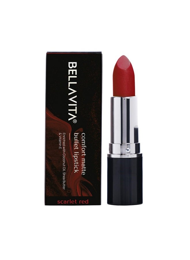 Bella Vita Organic BELLAVITA Comfort Matte Bullet Lipstick| Intense Colour| Creamy Matte Finish| Intense Moisturisation| Smooth Glide| Lipsticks for Women |4 Hr Stay, Scarlet Red, 4.2 gm  - Image 2