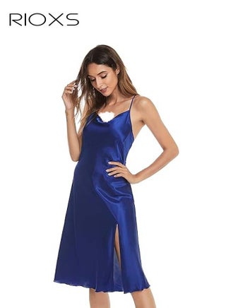 night dress for ladies uae 2-piece Women's Night Dress Set with Robe Waistband Sweet Silky Nightgown Lace V Neck Pajama Dress Sleepwear Girls Comfortable Nightwear Summer Home Wear Lounge Dress price in UAE | Noon UAE