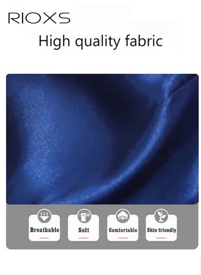RIOXS Women's Night Gown, Glossy Satin One Neck Nightgowns, Comfy Sleepwear Nightdress For Ladies, Midi Long Night Dress with Adjustable Strap, Women Sleepwear  - Image 4
