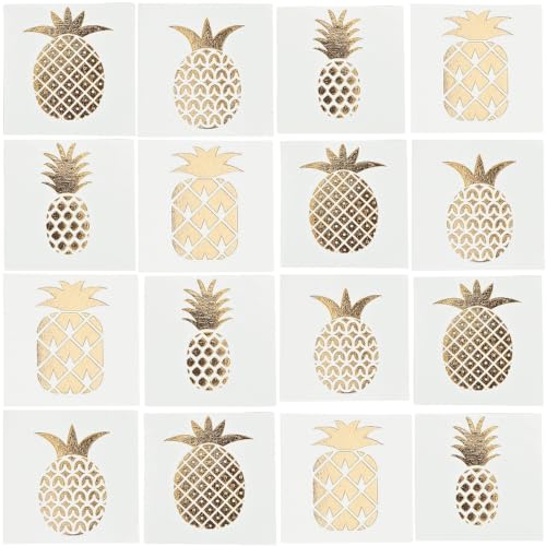 Fun Express Pineapple Gold Foil Tattoo Assortment 72 Pcs Stylish Shine Sparkle multicolored One Size - Image 1