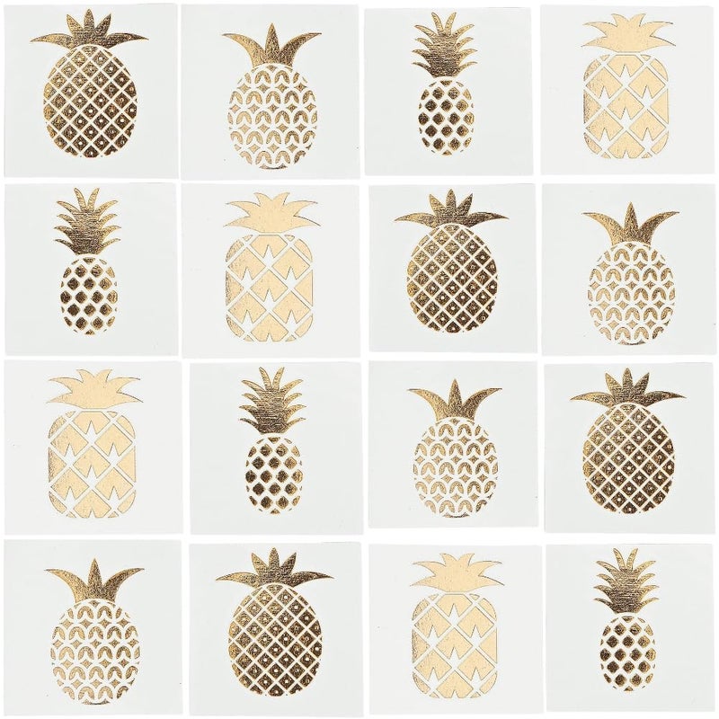Fun Express Pineapple Gold Foil Tattoo Assortment 72 Pcs Stylish Shine Sparkle multicolored One Size - Image 2