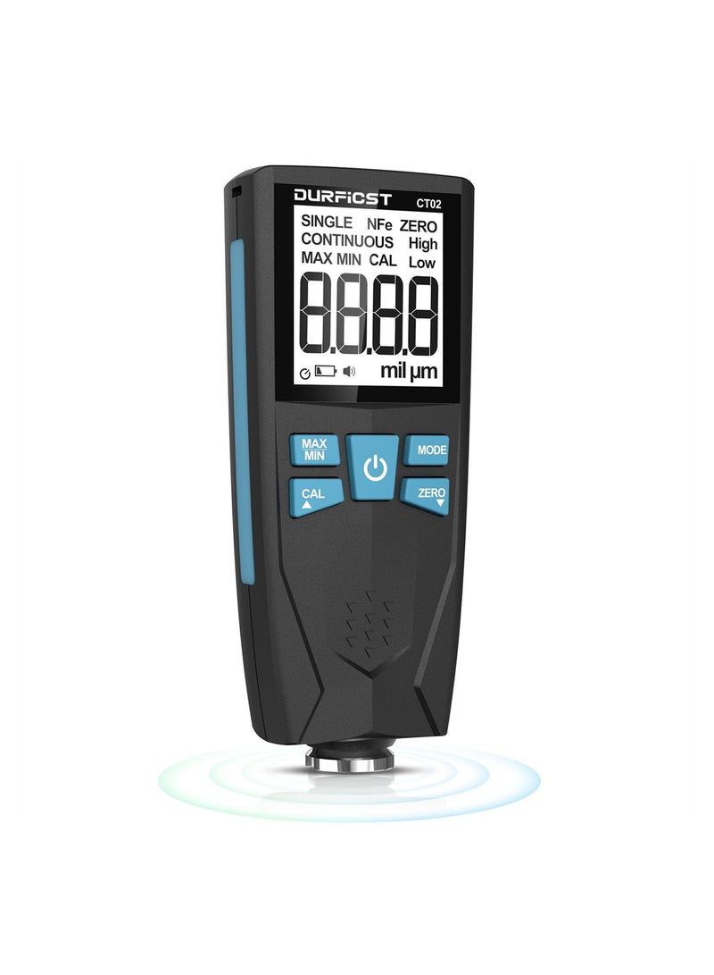 SYOSI Paint Thickness Gauge, Fe & NFe Probe Coating Thickness Gauge Meter, Coating Thickness Gauge for Cars, 0-1500um High Accuracy Digital Coating Thickness Gauge, for Used Car Buyer Check - Image 1