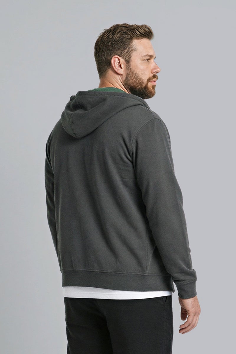 DeFacto Grey Man Basic Zip-Up Hoodie Casual - Image 3