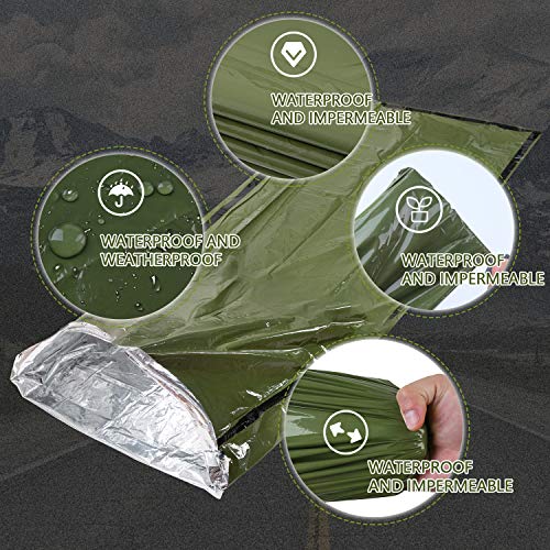 Mezonn Emergency Sleeping Bag Survival Bivy Sack Use as Emergency Blanket Lightweight Survival Gear for Outdoor Hiking Camping Keep Warm After Earthquakes, Hurricanes and Other disasters - Image 3