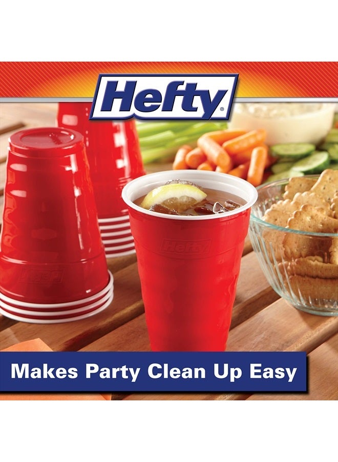 Hefty Party On Disposable Plastic Cups, Red, 18 Ounce, 50 Count - Image 3