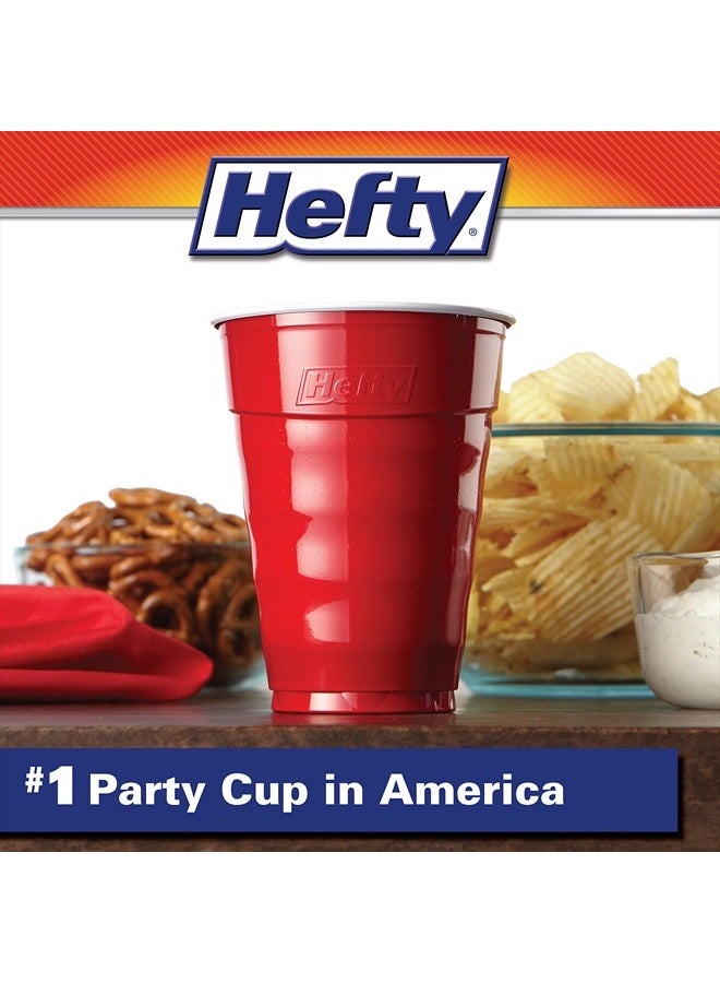 Hefty Party On Disposable Plastic Cups, Red, 18 Ounce, 50 Count - Image 2