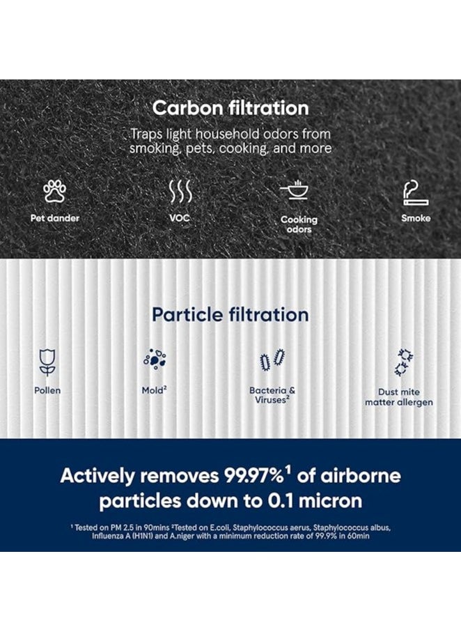 Blueair DustMagnet 5200 Series Combo Filter | Replacement Filter for DustMagnet 5210i, 5240i, Removes 99.97% of Airborne Particles, 6-12 months of use - Grey - 2pcs  - Image 4