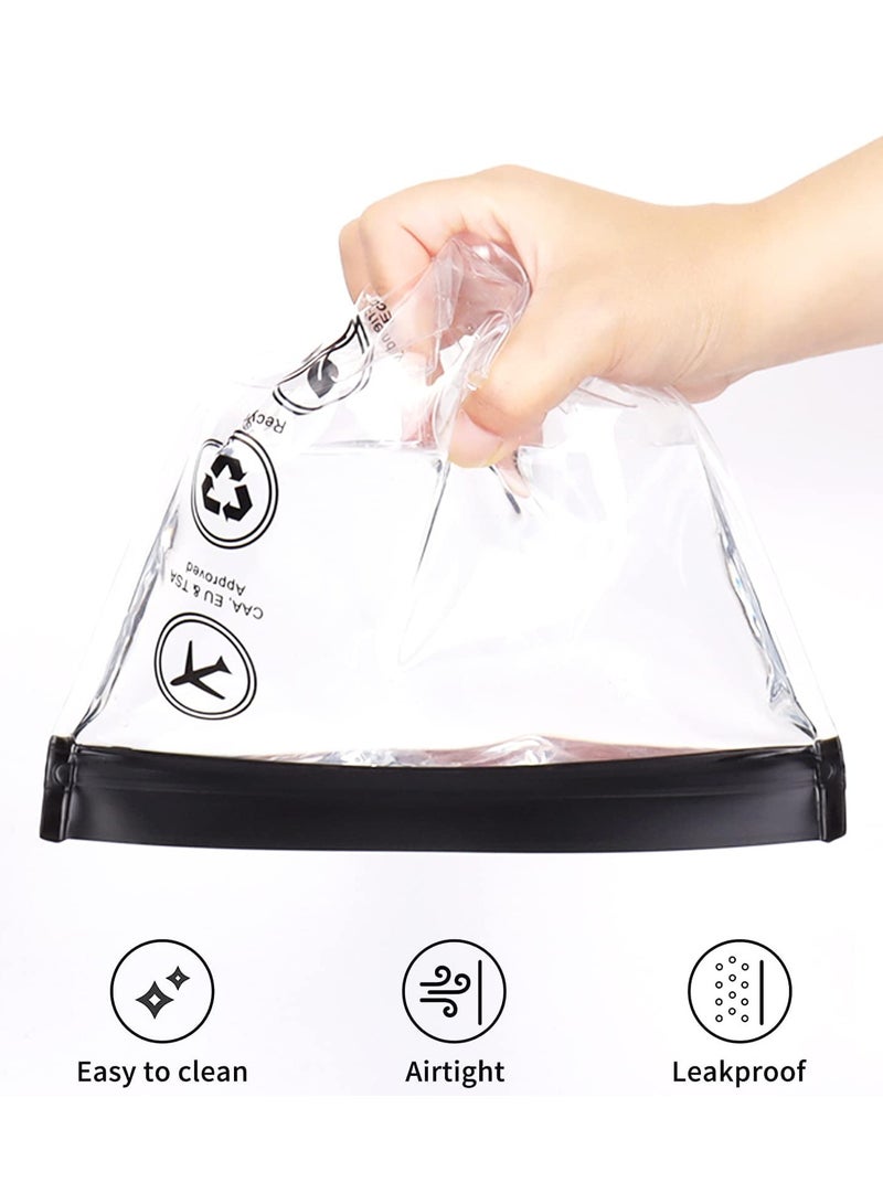 TSA Approved Quart Size Clear Toiletry Bags, Leakproof Triple-Sealed Cosmetic Bags for Liquids  Makeup, Durable and Reusable Travel Size Toiletry Set (4 Pack) - Image 2