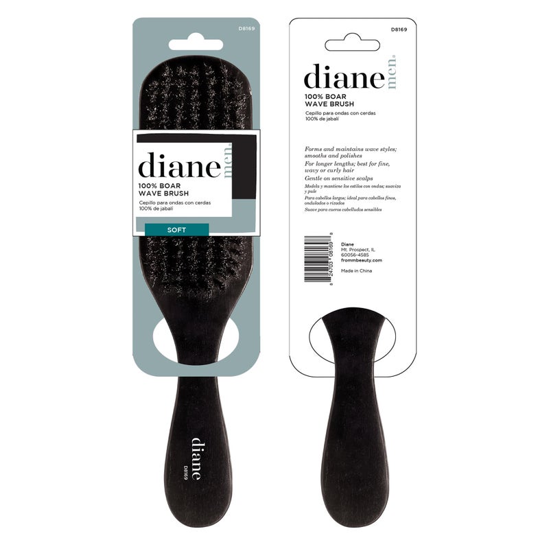 Diane Boar Bristle Brush for Men and Women - Fine to Medium Hair Styling, Wave Styles, Smoothing, Soft Scalp, Club Handle - Image 5