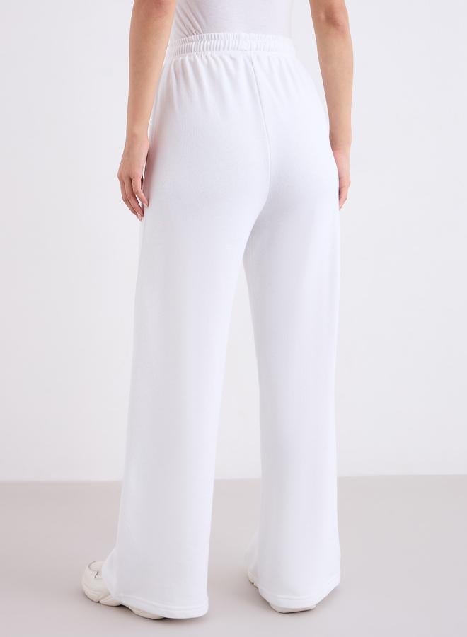 Styli Women Off White Wide Leg Joggers - Image 5