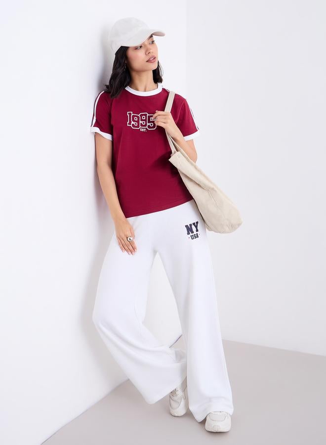 Styli Women Off White Wide Leg Joggers - Image 2