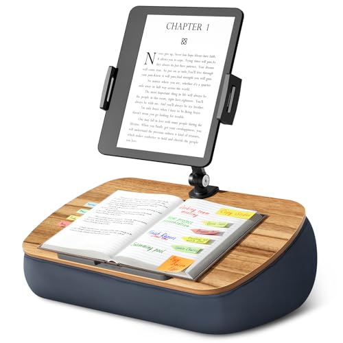 ERGONOV Lap Cozy Kindle Pillow Stand for Bed with Adjustable Arm, 360° Tablet Holder, Fits 4.7"-13" Kindle, iPad, Phone, Lap Desk for Hands Free Reading in Bed, Couch, Sofa,Gray - Image 1