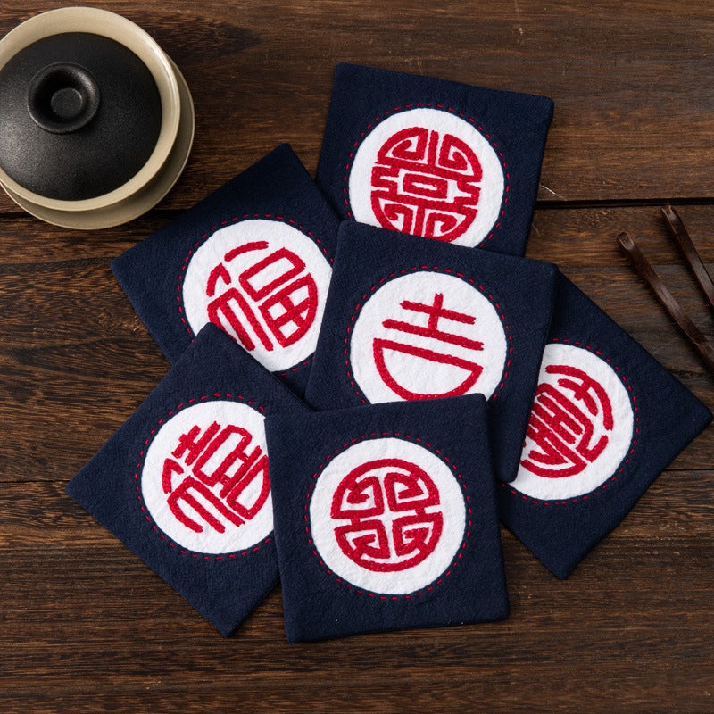 Diy Handmade Embroidery Material Bag Kit Fabric Tea Mat Coaster Creative Gift Stitch Embroidery Beginner Material Bag - Image 5