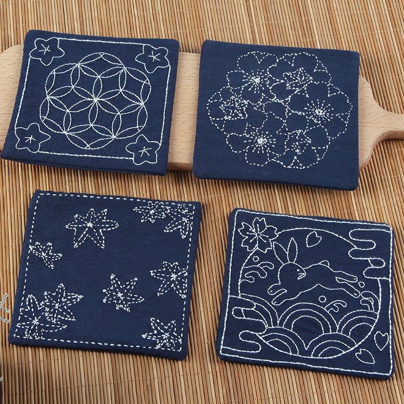 Diy Handmade Embroidery Material Bag Kit Fabric Tea Mat Coaster Creative Gift Stitch Embroidery Beginner Material Bag - Image 1