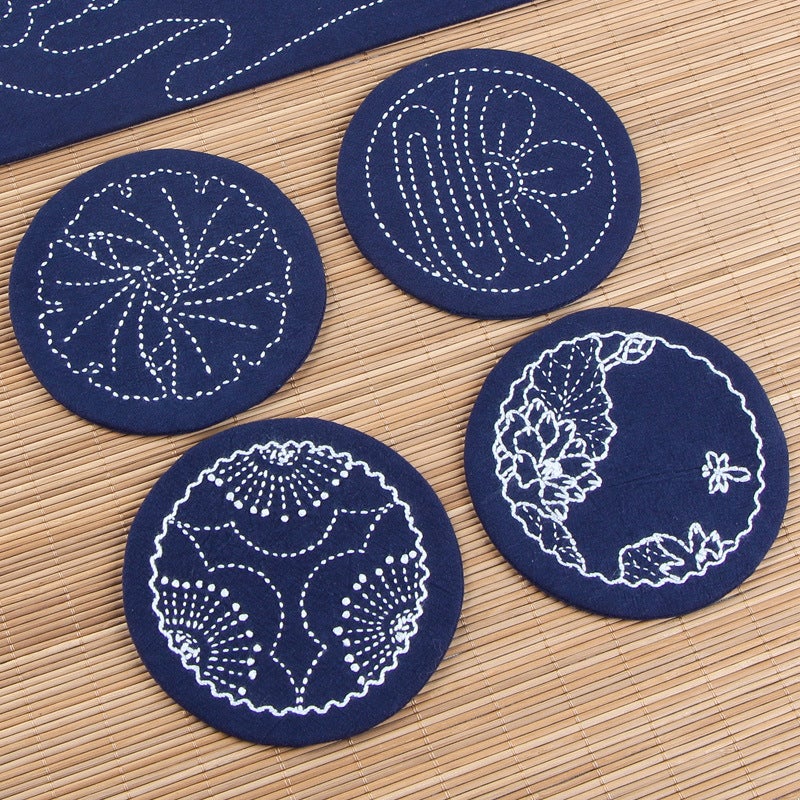 Diy Handmade Embroidery Material Bag Kit Fabric Tea Mat Coaster Creative Gift Stitch Embroidery Beginner Material Bag - Image 4