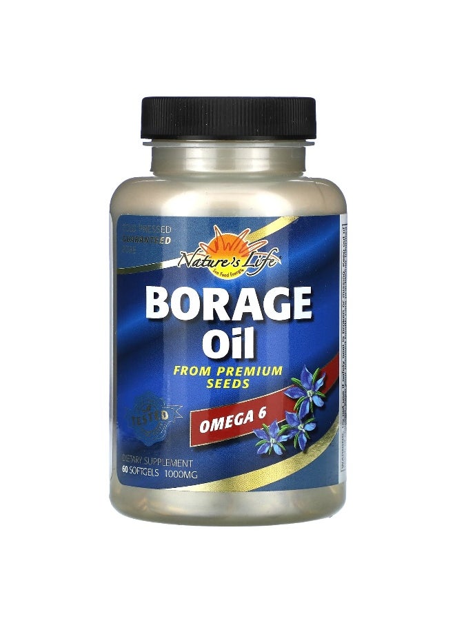 Nature's Life Nature's Life, Borage Oil, 1,000 mg, 60 Softgels  - Image 1