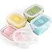 Cozihom Collapsible Silicone Food Storage Container, Portion Control Container with Clip-on Lid, Stackable, Space - Image 2
