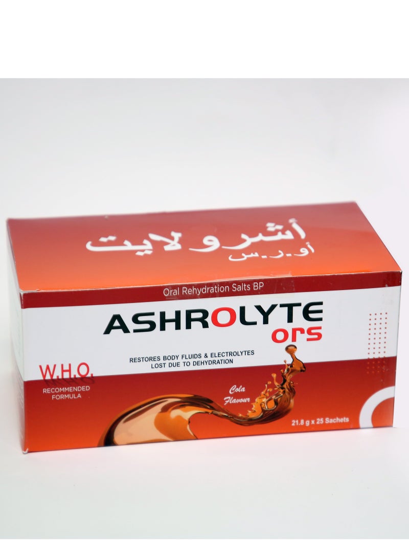 ASHROLYTE Oral Rehydration Salts (ORS) - Cola Flavor, 25 Sachets - Image 2