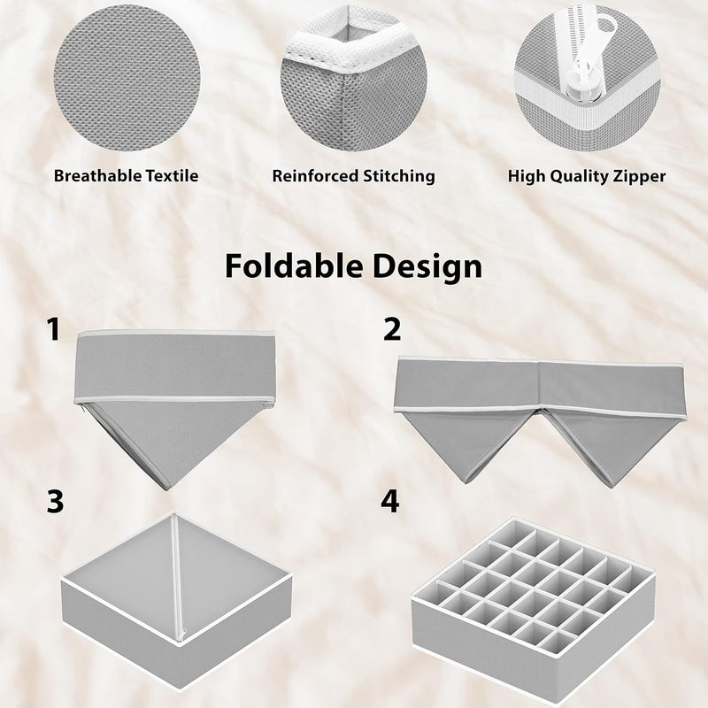 Simple Houseware Simple multifunctional build Closet Underwear Organizer Drawer Divider 4 Set, Gray Elegant practical multi-option build - Image 5