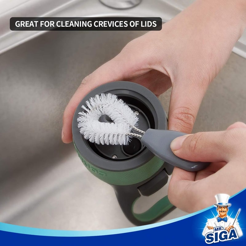 Mr Siga MRSIGA Water Bottle Brush Cleaning Set with Storage Holder Cleaning Brushes for Tumbler Straw Baby Bottles Drinking Glasses - Image 4