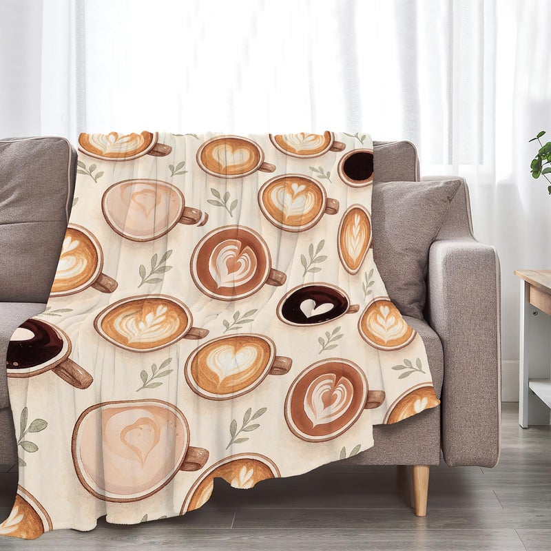 Coffee Blanket Super Soft Warm Fluffy Fleece Flannel Drink Throw Blanket Cozy Fuzzy Plush Stuff Bedding Blankets Gifts for Women Kids Boys Girls Adults 50"X40" - Image 4