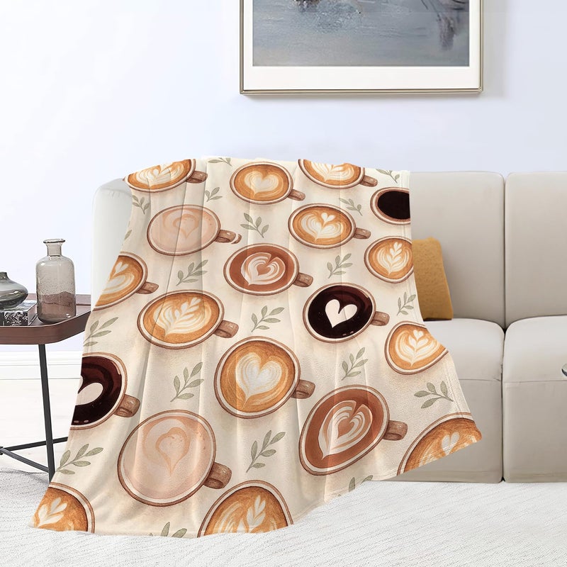 Coffee Blanket Super Soft Warm Fluffy Fleece Flannel Drink Throw Blanket Cozy Fuzzy Plush Stuff Bedding Blankets Gifts for Women Kids Boys Girls Adults 50"X40" - Image 2