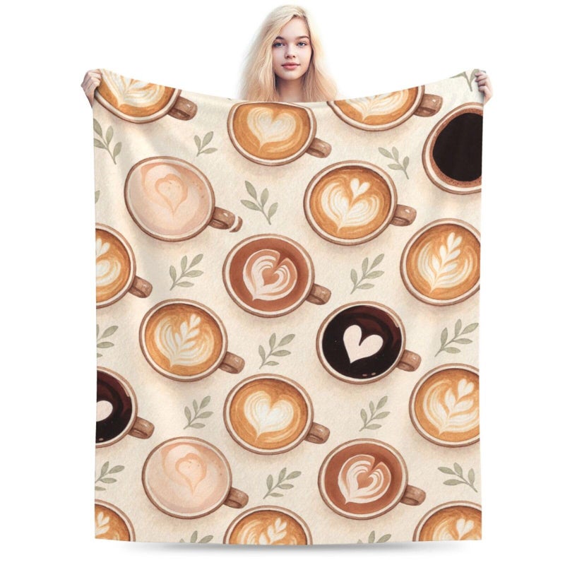 Coffee Blanket Super Soft Warm Fluffy Fleece Flannel Drink Throw Blanket Cozy Fuzzy Plush Stuff Bedding Blankets Gifts for Women Kids Boys Girls Adults 50"X40" - Image 5