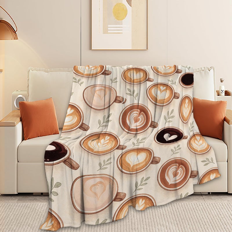 Coffee Blanket Super Soft Warm Fluffy Fleece Flannel Drink Throw Blanket Cozy Fuzzy Plush Stuff Bedding Blankets Gifts for Women Kids Boys Girls Adults 50"X40" - Image 3