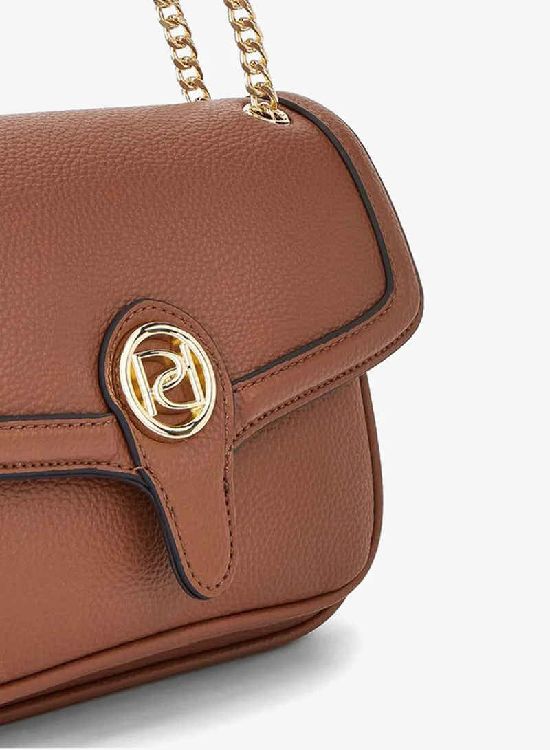 Paprika BROWN Animal Print Crossbody Bag with Chain Strap and Flap Closure for Women | Best Price UAE