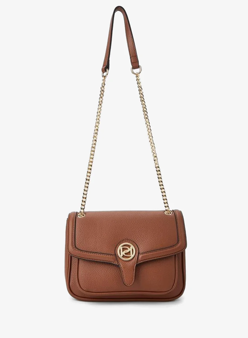 Paprika BROWN Animal Print Crossbody Bag with Chain Strap and Flap Closure for Women | Best Price UAE